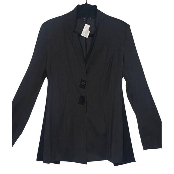 Elm Design Wool Blend Blazer Jacket 3 Large Lagenlook Stretch Corporate Goth - Picture 1 of 13